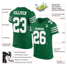 Load image into Gallery viewer, Custom Kelly Green White-Gray Mesh Authentic Football Jersey