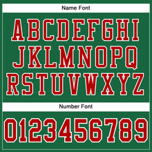 Load image into Gallery viewer, Custom Kelly Green Red-White Mesh Authentic Football Jersey