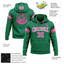 Load image into Gallery viewer, Custom Stitched Kelly Green Pink-White Football Pullover Sweatshirt Hoodie