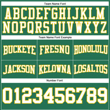 Load image into Gallery viewer, Custom Stitched Kelly Green White-Gold Football Pullover Sweatshirt Hoodie