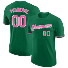 Load image into Gallery viewer, Custom Kelly Green Pink-White Performance T-Shirt