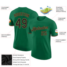 Load image into Gallery viewer, Custom Kelly Green Black-Old Gold Performance T-Shirt