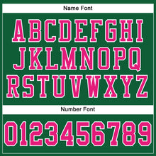 Load image into Gallery viewer, Custom Kelly Green Hot Pink-White Mesh Authentic Football Jersey