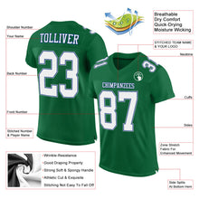 Load image into Gallery viewer, Custom Kelly Green White Royal-Gray Mesh Authentic Football Jersey