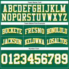 Load image into Gallery viewer, Custom Kelly Green White-Gold Authentic Throwback Basketball Shorts