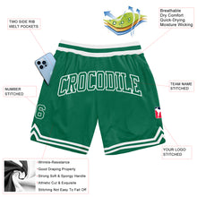 Load image into Gallery viewer, Custom Kelly Green Kelly Green-White Authentic Throwback Basketball Shorts