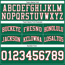 Load image into Gallery viewer, Custom Kelly Green White-Red Authentic Throwback Basketball Shorts