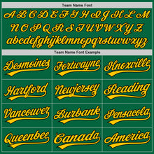 Load image into Gallery viewer, Custom Kelly Green Black-Gold Authentic Baseball Jersey