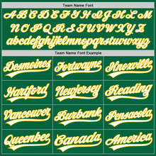 Load image into Gallery viewer, Custom Kelly Green White-Gold Authentic Baseball Jersey