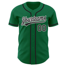 Load image into Gallery viewer, Custom Kelly Green Black-White Authentic Baseball Jersey