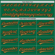 Load image into Gallery viewer, Custom Kelly Green Old Gold-Black Authentic Baseball Jersey