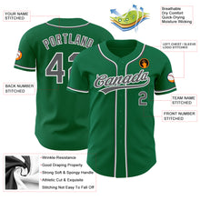 Load image into Gallery viewer, Custom Kelly Green Steel Gray-White Authentic Baseball Jersey