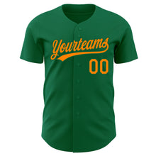Load image into Gallery viewer, Custom Kelly Green Bay Orange Authentic Baseball Jersey