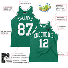 Load image into Gallery viewer, Custom Kelly Green White Authentic Throwback Basketball Jersey