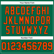 Load image into Gallery viewer, Custom Kelly Green Orange-Black Authentic Throwback Basketball Jersey