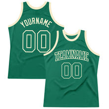 Load image into Gallery viewer, Custom Kelly Green Kelly Green-Cream Authentic Throwback Basketball Jersey