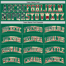 Load image into Gallery viewer, Custom Kelly Green Vintage USA Flag-Cream Authentic Throwback Basketball Jersey