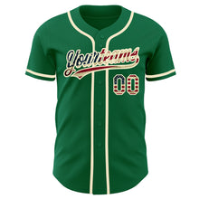 Load image into Gallery viewer, Custom Kelly Green Vintage USA Flag-Cream Authentic Baseball Jersey