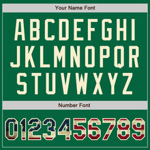 Load image into Gallery viewer, Custom Kelly Green Vintage USA Flag-Cream Authentic Baseball Jersey