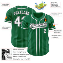 Load image into Gallery viewer, Custom Kelly Green White Pinstripe White Black-Gray Authentic Baseball Jersey