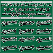 Load image into Gallery viewer, Custom Kelly Green White Pinstripe Black Authentic Baseball Jersey