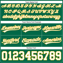 Load image into Gallery viewer, Custom Kelly Green White-Gold Authentic Throwback Basketball Shorts