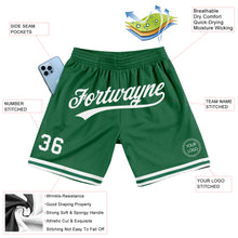 Load image into Gallery viewer, Custom Kelly Green White Authentic Throwback Basketball Shorts