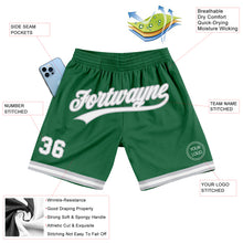 Load image into Gallery viewer, Custom Kelly Green White-Gray Authentic Throwback Basketball Shorts