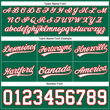 Load image into Gallery viewer, Custom Kelly Green White-Red Authentic Throwback Basketball Shorts