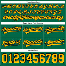 Load image into Gallery viewer, Custom Kelly Green Gold-Black Authentic Throwback Basketball Shorts