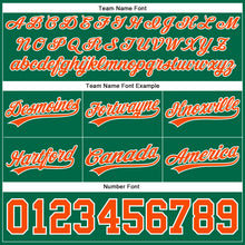 Load image into Gallery viewer, Custom Kelly Green Orange-White Authentic Throwback Basketball Shorts