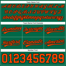 Load image into Gallery viewer, Custom Kelly Green Orange-Black Authentic Throwback Basketball Shorts