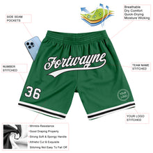 Load image into Gallery viewer, Custom Kelly Green White-Black Authentic Throwback Basketball Shorts