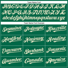 Load image into Gallery viewer, Custom Kelly Green Cream Authentic Baseball Jersey