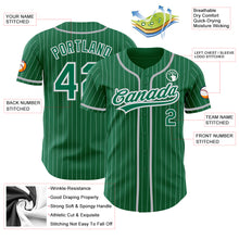 Load image into Gallery viewer, Custom Kelly Green White Pinstripe Gray Authentic Baseball Jersey