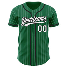 Load image into Gallery viewer, Custom Kelly Green White Pinstripe Black Authentic Baseball Jersey