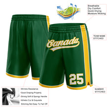 Load image into Gallery viewer, Custom Kelly Green White-Yellow Authentic Basketball Shorts