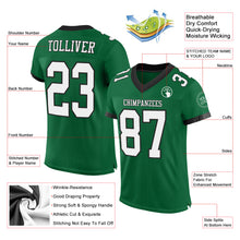 Load image into Gallery viewer, Custom Kelly Green White-Black Mesh Authentic Football Jersey