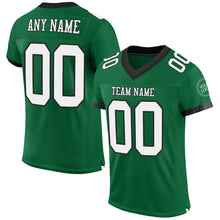 Load image into Gallery viewer, Custom Kelly Green White-Black Mesh Authentic Football Jersey