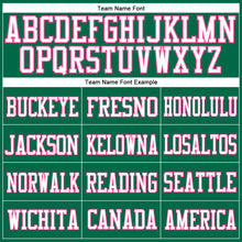 Load image into Gallery viewer, Custom Kelly Green White-Pink Mesh Authentic Football Jersey