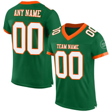 Load image into Gallery viewer, Custom Kelly Green White-Orange Mesh Authentic Football Jersey