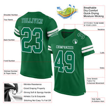 Load image into Gallery viewer, Custom Kelly Green White Mesh Authentic Football Jersey