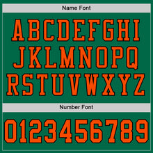 Load image into Gallery viewer, Custom Kelly Green Orange-Black Mesh Authentic Football Jersey