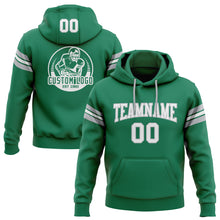 Load image into Gallery viewer, Custom Stitched Kelly Green White-Gray Football Pullover Sweatshirt Hoodie