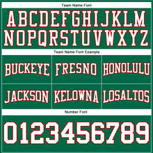 Load image into Gallery viewer, Custom Stitched Kelly Green White-Red Football Pullover Sweatshirt Hoodie
