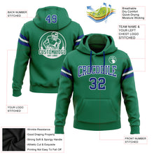 Load image into Gallery viewer, Custom Stitched Kelly Green Royal-White Football Pullover Sweatshirt Hoodie