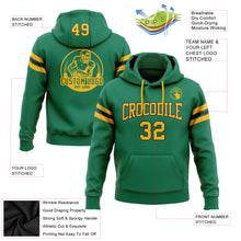 Load image into Gallery viewer, Custom Stitched Kelly Green Gold-White Football Pullover Sweatshirt Hoodie