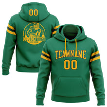 Load image into Gallery viewer, Custom Stitched Kelly Green Gold-White Football Pullover Sweatshirt Hoodie