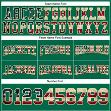 Load image into Gallery viewer, Custom Stitched Kelly Green Vintage USA Flag City Cream-Crimson Football Pullover Sweatshirt Hoodie