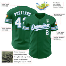 Load image into Gallery viewer, Custom Kelly Green White-Light Blue Authentic Baseball Jersey